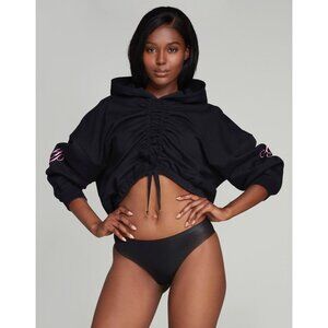 Agent Provocateur Rayley Black Ruched Hoodie XS New $195